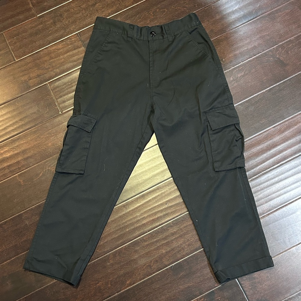 Black Cargo Pants with Utility Design